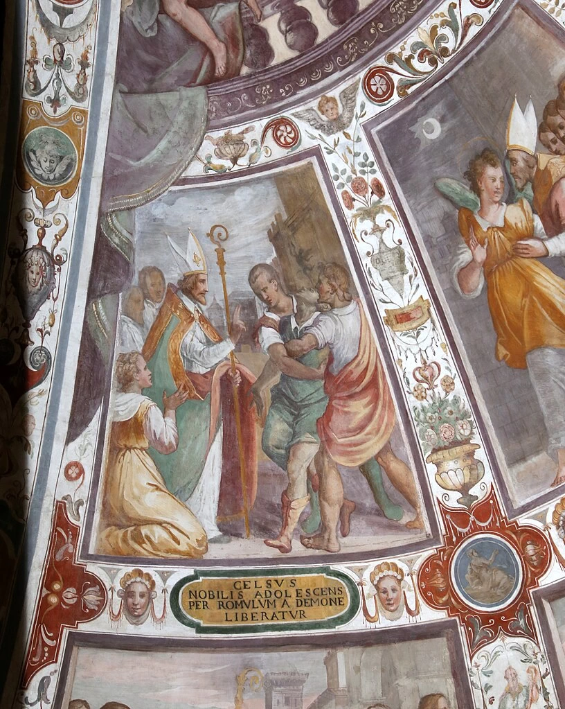 Storie di San Romolo. Liberazione del giovane Celso indemoniato - Duomo di Fiesole